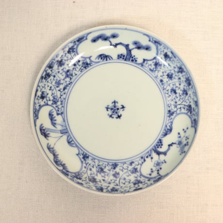 古伊万里　染付　墨弾き　丸紋の図　豆皿　手塩皿　２枚　C794AS-CRq 古伊万里 | STORES