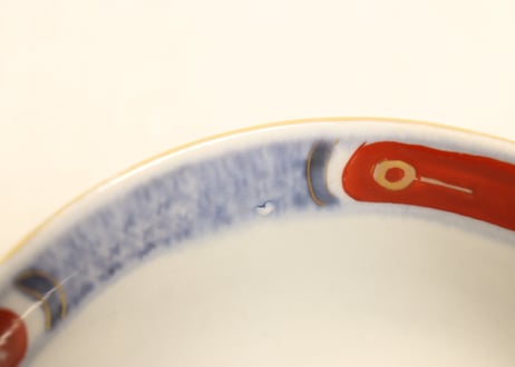 明治前期色絵兎図通り物飯茶碗①