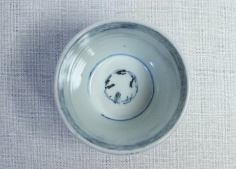 江戸幕末染付蛸唐草図猪口