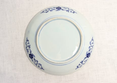明治前期紙刷唐子図6寸皿