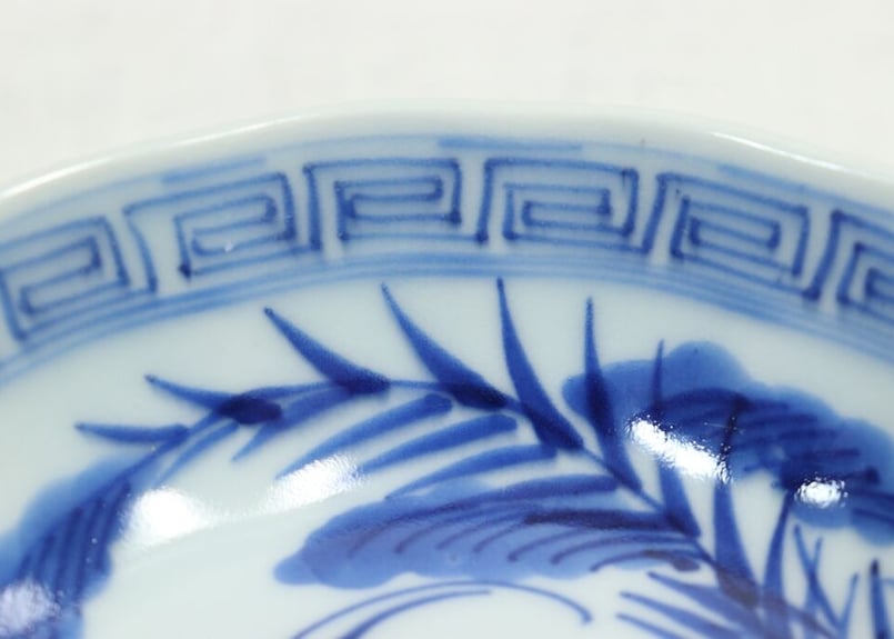 江戸幕末染付鷺と雷文なます皿 少甘手 | 吉祥寺PukuPuku