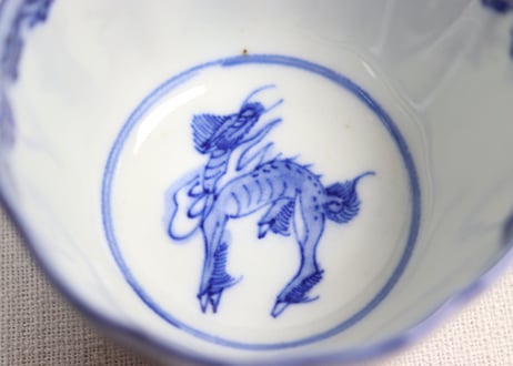明治前期染付蛸唐草図向付