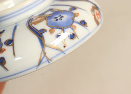 明治前期色絵梅図蓋茶碗