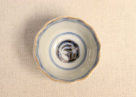 明治前期色絵山水図通り物小向付