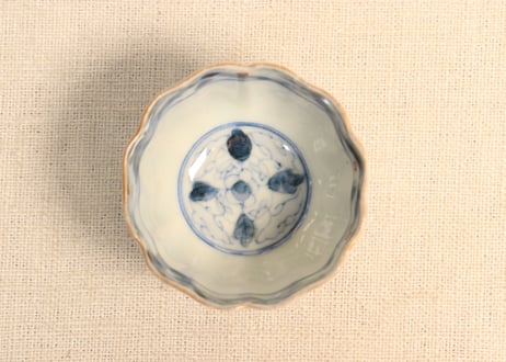 明治前期色絵柴垣に梅と龍図通り物小向付