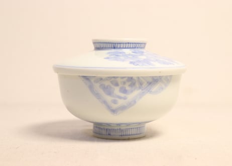 明治後期~大正染付鳳凰図蒸茶碗