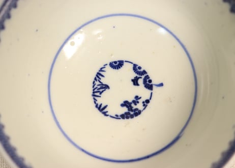 明治前期紙刷鳳凰図飯茶碗