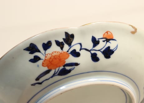 江戸後期色絵鳳凰と桜図五弁7寸皿 5客組