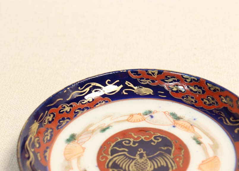 明治～大正時代　蔵春亭久富製磁所　色絵花鳥文貝合皿　5枚　古器を楽しむ 9faf73655b91c72f98bc675b8fbfb2