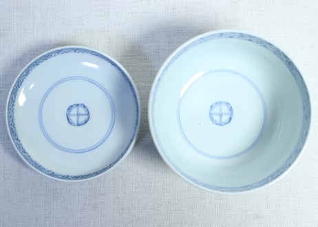 江戸後期稲束図蓋茶碗