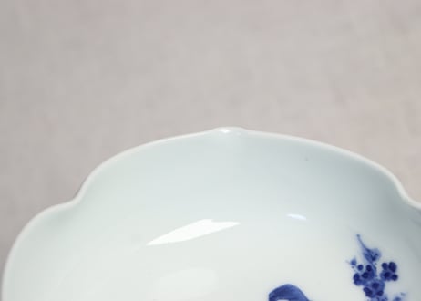 明治後期～大正染付人物図三弁小鉢