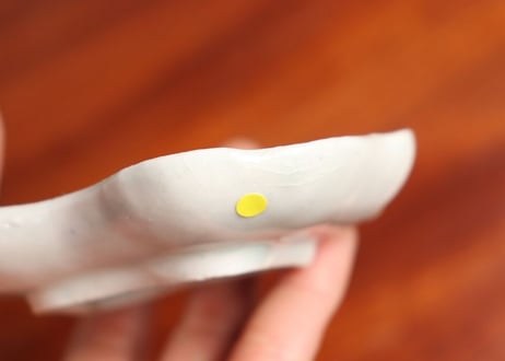 江戸中期紙刷古印判小紋図糸巻き型小皿① 少甘手