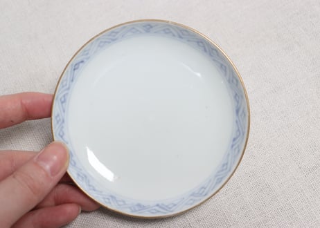明治前期金彩撫子図飯茶碗
