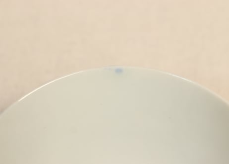 大正～昭和戦前染付縦縞に蔦図蓋茶碗①　濃いめ