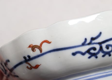 明治前期色絵松竹梅に鶴亀図通り物大なます皿②小ニュウ