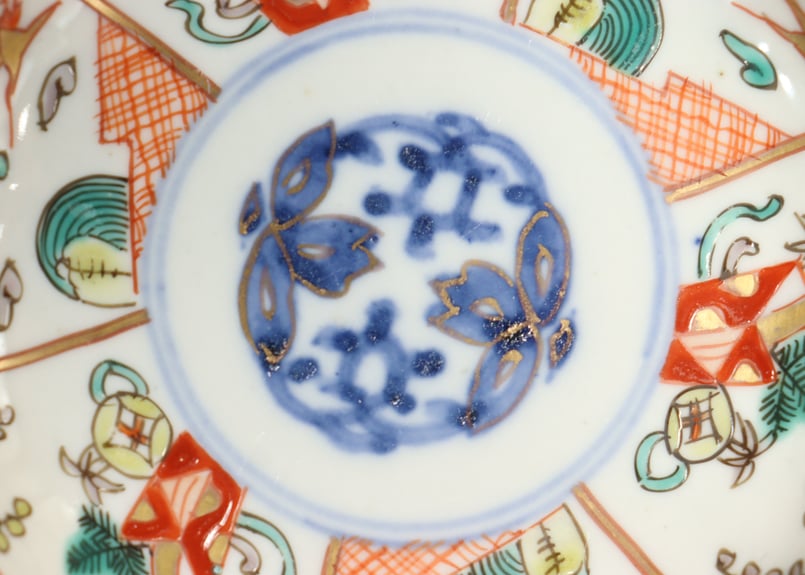 明治前期色絵熨斗と鶴亀図小皿 | 吉祥寺PukuPuku