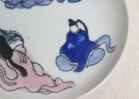 明治後期～大正銅判六歌仙図小皿