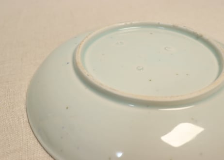 江戸幕末紙刷牡丹図７寸皿②　少甘手