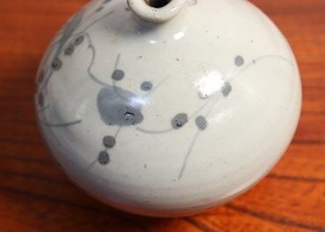 江戸中期染付竹梅図油壷