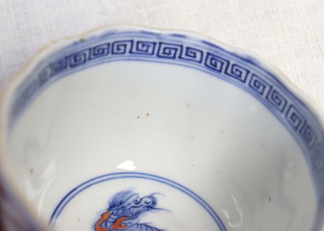 明治前期色絵麒麟と花鳥図通り物向付