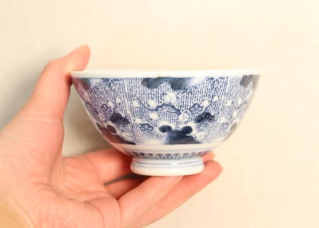 大正～昭和戦前ゴム判松竹梅図飯茶碗
