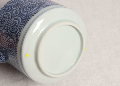 明治前期染付蛸唐草文銚子2pセット トリアシ,蓋ホツ,注ぎ口ノミホツ
