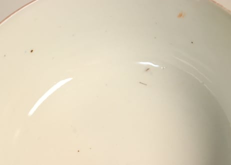 明治前期色絵三方に牡丹図蒸茶碗