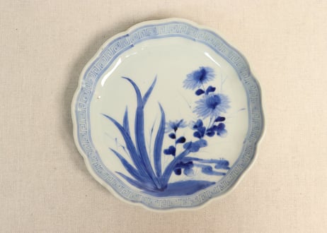◆染付菊形輪花皿7枚 花文 小皿中皿 旧家蔵出し品 美品 江戸幕末期〜明治初期◆ 江戸中期染付マクワウリ図7寸皿 ニュウ | 吉祥寺PukuPuku