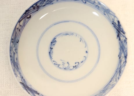 明治前期染付桜図飯茶碗①