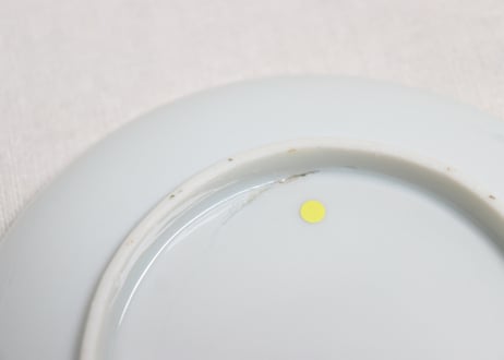 明治後期～大正銅判蛤図5寸皿②高台窯傷