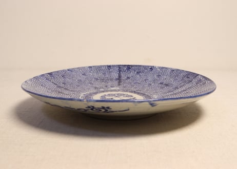 明治後期～大正紙刷微塵唐草図8寸皿② かたつき