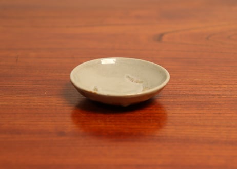 江戸幕末灰釉豆皿　5客組　窯傷込