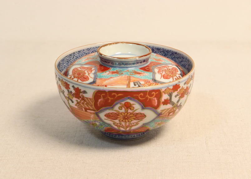 江戸後期色絵紅葉と屋敷図飯茶碗 5客組 | 吉祥寺PukuPuku