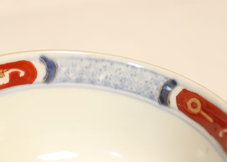 明治前期色絵兎図通り物飯茶碗②ひっつき,蓋少甘手