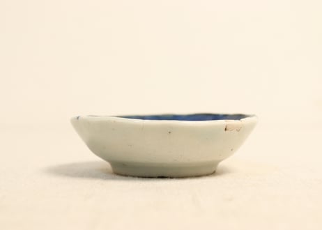 江戸後期染付巾着図豆皿①