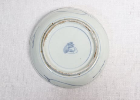 江戸中期染付扇面と巾着図くらわんかなます皿①