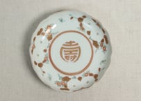 明治前期色絵三方菊図通り物小皿①