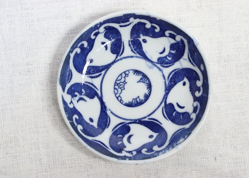 明代 染付け 千鳥 小壺