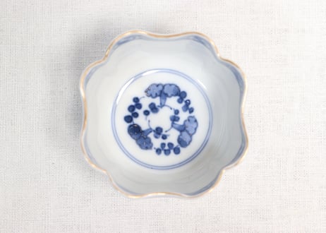 明治前期色絵松竹と菊図角向付