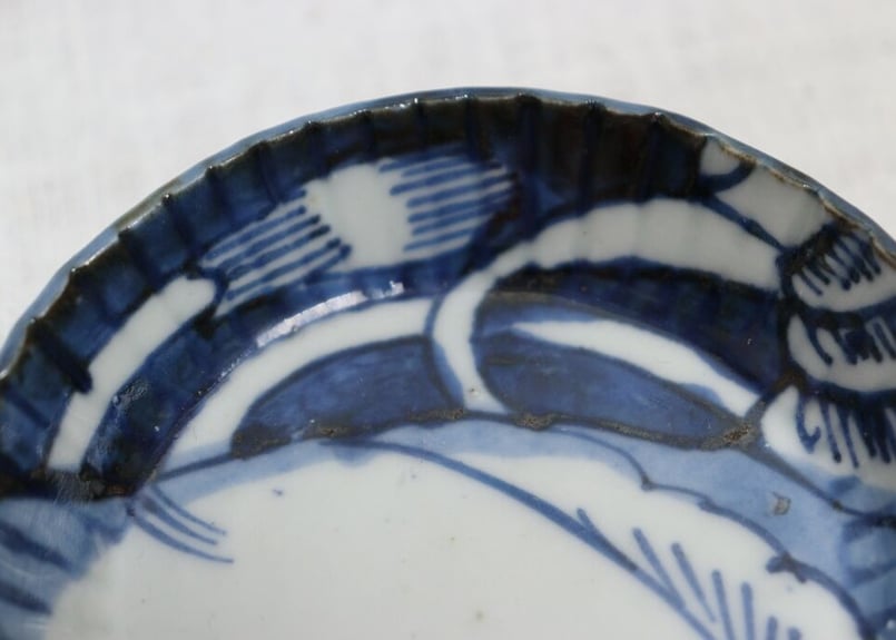 江戸後期染付ホラ貝図縁立ち豆皿 | 吉祥寺PukuPuku