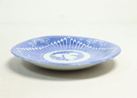 明治後期～大正銅判菊と角花弁図6寸皿