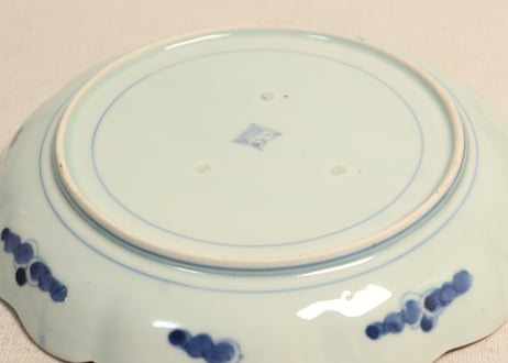 江戸中期色絵桐に蔦花図7寸皿②フリモノ