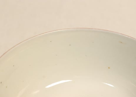 明治前期色絵三方に牡丹図蒸茶碗