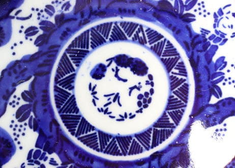 明治前期紙刷唐子図4,5寸皿
