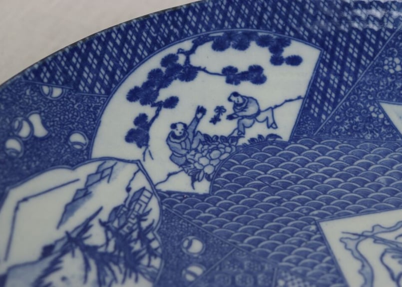 明治後期~大正銅判窓絵散らし図尺皿 | 吉祥寺PukuPuku