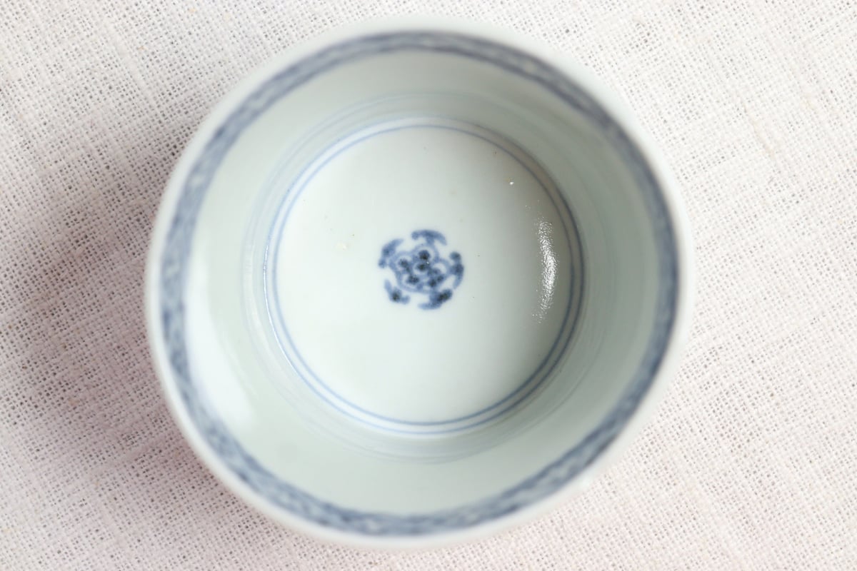 ◇希少美品 1880年頃（明治時代！古曽部焼き 素朴な染付 ぐいみ