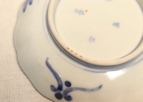 明治前期色絵兎図通り物小皿