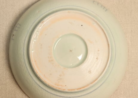 江戸幕末染付菊花図なます皿②甘手,窯傷