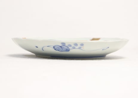 明治前期色絵菊と桔梗図7寸皿