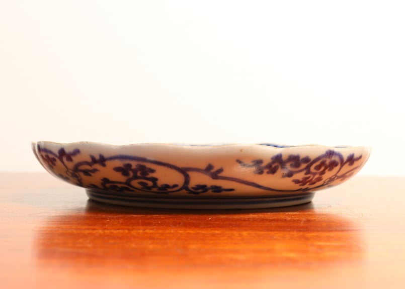 江戸中期色絵山水と牡丹図7寸皿 5客組 | 吉祥寺PukuPuku